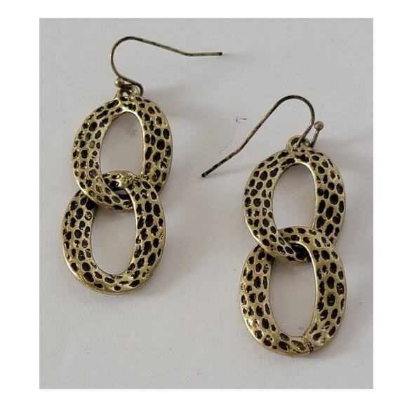 Vintage Avon Linked Oval Dangle Earrings - Picture 1 of 14